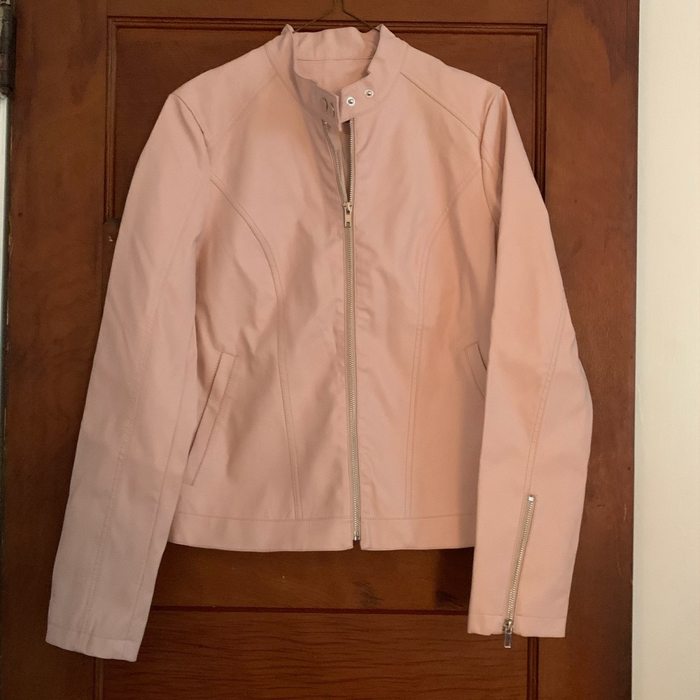 NWOT Pink Faux Leather Jacket